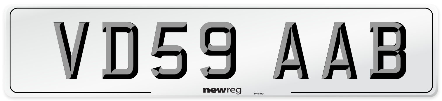 VD59 AAB Number Plate from New Reg
